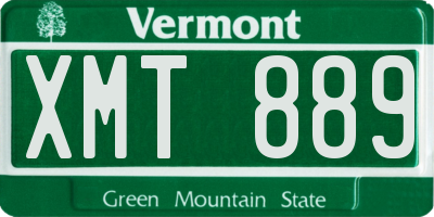 VT license plate XMT889