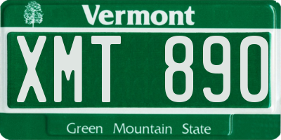 VT license plate XMT890