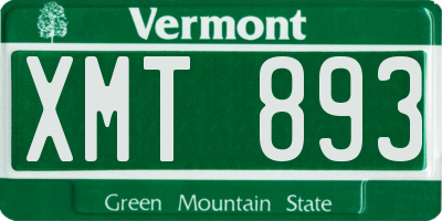 VT license plate XMT893