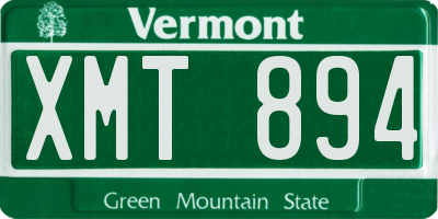 VT license plate XMT894