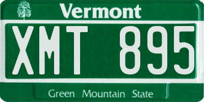 VT license plate XMT895