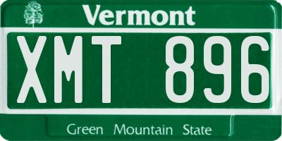 VT license plate XMT896