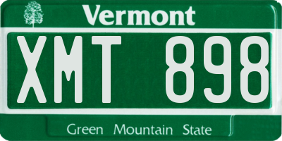 VT license plate XMT898