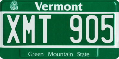 VT license plate XMT905
