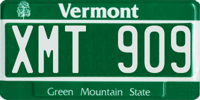 VT license plate XMT909