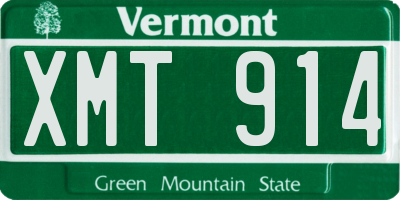 VT license plate XMT914