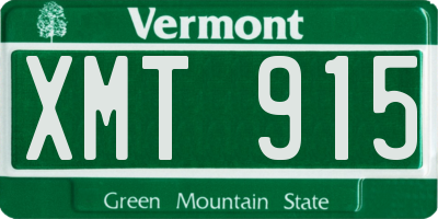 VT license plate XMT915