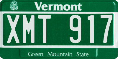 VT license plate XMT917