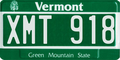 VT license plate XMT918