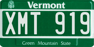 VT license plate XMT919