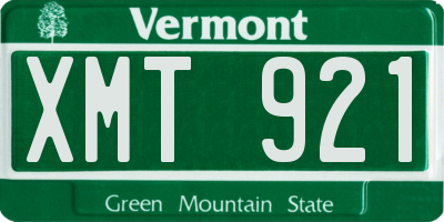 VT license plate XMT921
