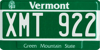 VT license plate XMT922