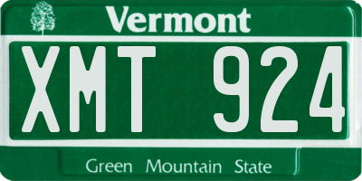 VT license plate XMT924