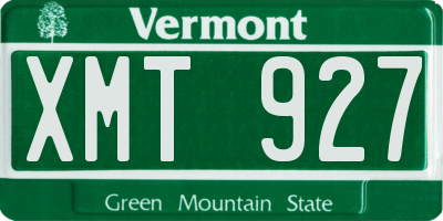 VT license plate XMT927
