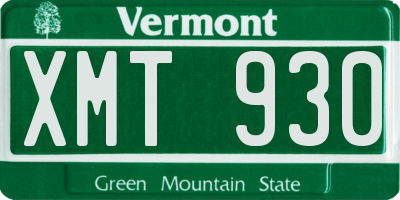 VT license plate XMT930