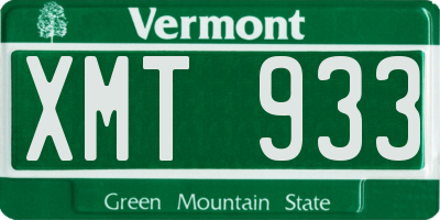 VT license plate XMT933