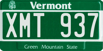 VT license plate XMT937