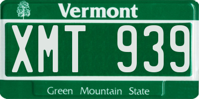 VT license plate XMT939