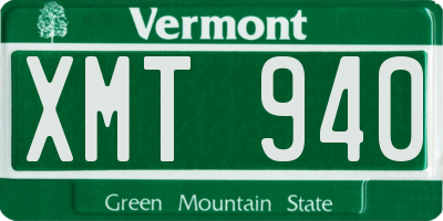 VT license plate XMT940