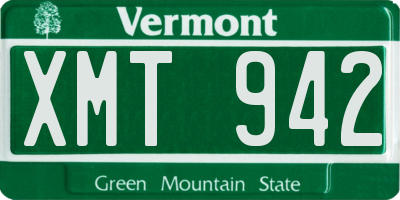 VT license plate XMT942