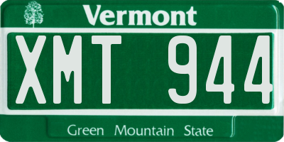 VT license plate XMT944
