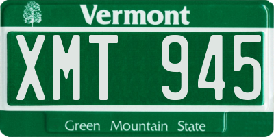 VT license plate XMT945