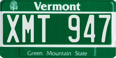 VT license plate XMT947