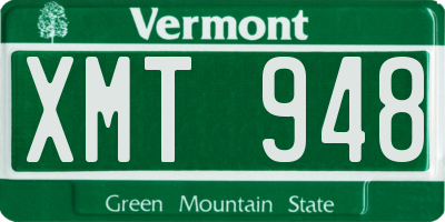 VT license plate XMT948