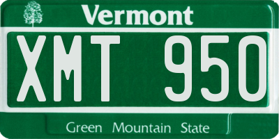 VT license plate XMT950