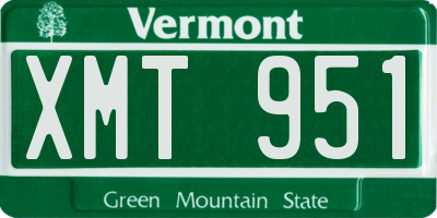 VT license plate XMT951