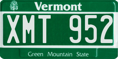 VT license plate XMT952