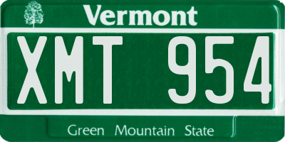 VT license plate XMT954