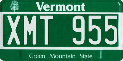 VT license plate XMT955