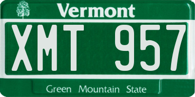 VT license plate XMT957