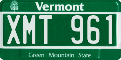 VT license plate XMT961