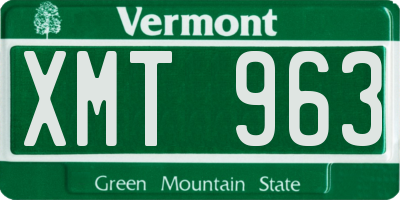 VT license plate XMT963