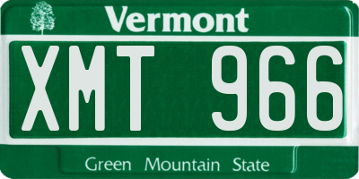 VT license plate XMT966