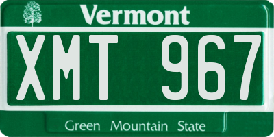 VT license plate XMT967