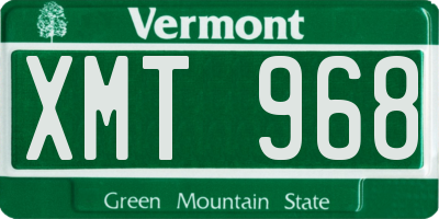 VT license plate XMT968
