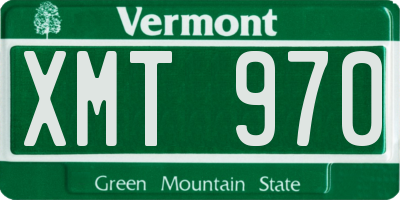 VT license plate XMT970