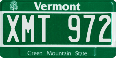 VT license plate XMT972