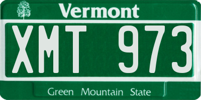 VT license plate XMT973
