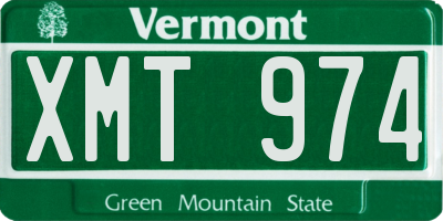 VT license plate XMT974