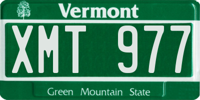 VT license plate XMT977