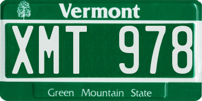 VT license plate XMT978