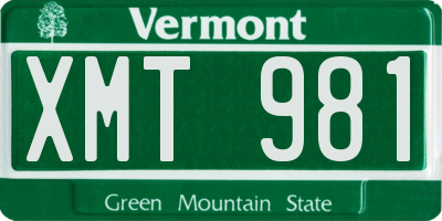 VT license plate XMT981