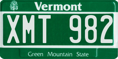 VT license plate XMT982