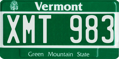 VT license plate XMT983