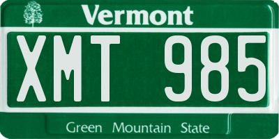 VT license plate XMT985
