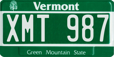 VT license plate XMT987